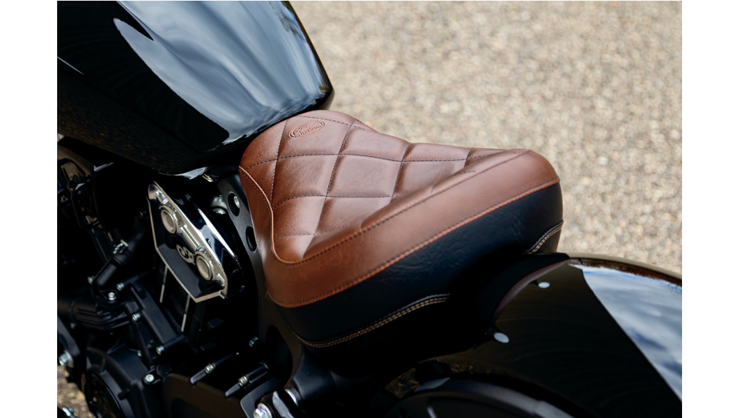 MUSTANG Solo Seat - Brown - Indian Scout Bobber 2018-2023 - 76843 - PartsOutlet.com.au