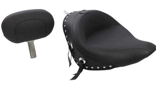 MUSTANG Studded Solo Seat - Driver's Backrest - Harley-Davidson Softail 2006-2017 Wide Tyre- 79532 - PartsOutlet.com.au