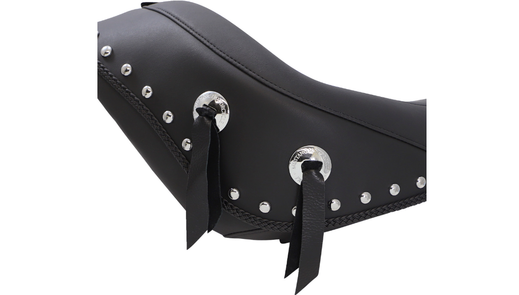 MUSTANG Studded Solo Seat - Driver's Backrest - Harley-Davidson Softail 2006-2017 Wide Tyre- 79532 - PartsOutlet.com.au