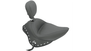 MUSTANG Studded Touring Solo Seat - Harley-Davidson Slim 2011-2017 - Driver's Backrest 79740 - PartsOutlet.com.au