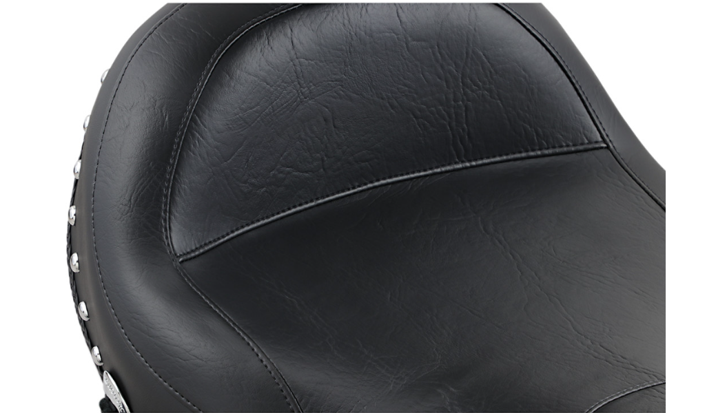 MUSTANG Solo Seat - Wide - Studded - Driver's Backrest - Indian Touring 2014-2019 - 79762 - PartsOutlet.com.au