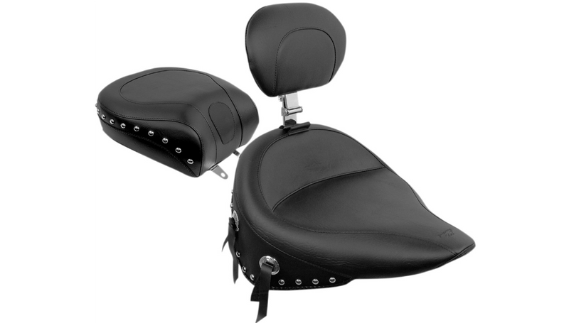 MUSTANG Wide Studded Seat - Driver's Backrest - Harley-Davidson 1984-1999 - Softail 79104 - PartsOutlet.com.au