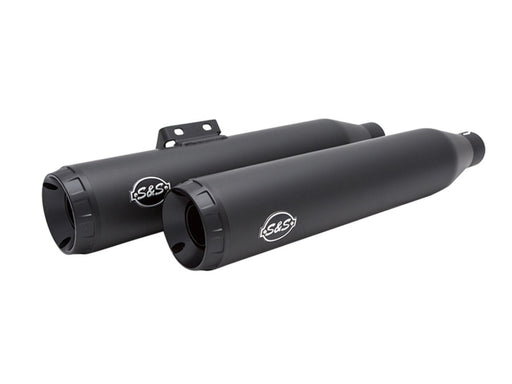 S&S CYCLE Grand National Race Mufflers for Softail - Black 550-0737 - PartsOutlet.com.au