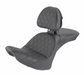 SADDLEMEN Explorer Seat - Lattice Stitched - W/Backrest - Softail '06-'17 - 800-23-030LS - PartsOutlet.com.au