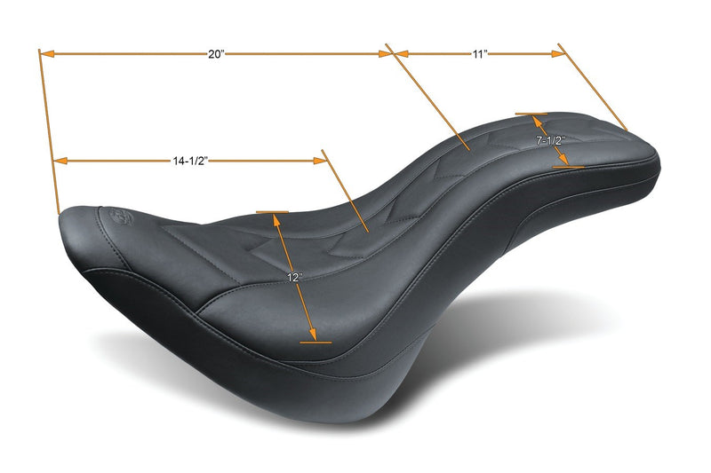 MUSTANG Daytripper Seat - Harley-Davidson FLHC/FLDE 2018+ - 75884 - PartsOutlet.com.au