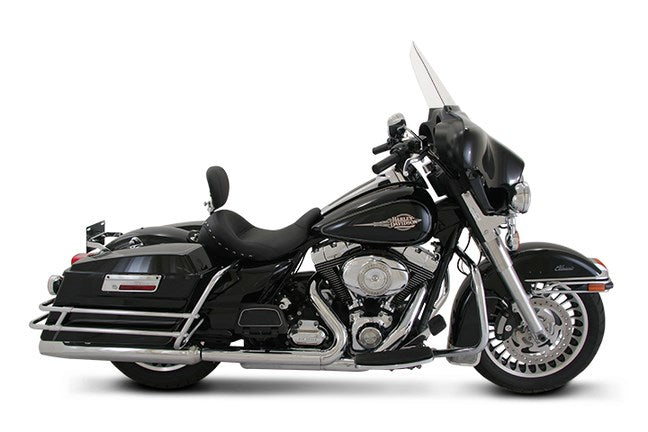 MUSTANG Lowdown Vintage Seat with Driver Backrest - Harley-Davidson FL 2009+ Black Studded 79912 - PartsOutlet.com.au