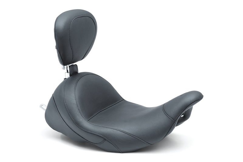 MUSTANG Lowdown Vintage Seat with Driver Backrest - Harley-Davidson FL 2009+ 79910 - PartsOutlet.com.au