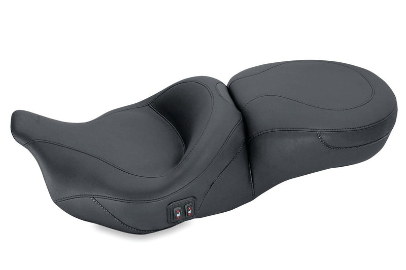 MUSTANG Heated Touring Seat - Plain - Harley-Davidson FL 2008-2021 - 79646 - PartsOutlet.com.au