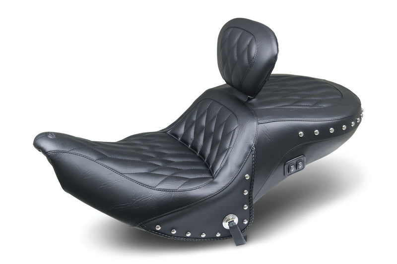 MUSTANG Heated Seat - Diamond - Driver's Backrest - Indian Roadmaster 2016-2019 - 79664 - PartsOutlet.com.au