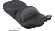 MUSTANG Lowdown Seat with Driver Backrest - Plain - Harley-Davidson FLHR 1997-2007 - 79672 - PartsOutlet.com.au