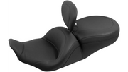 MUSTANG Lowdown Seat with Driver Backrest - Plain - Harley-Davidson FLHR 1997-2007 - 79672 - PartsOutlet.com.au