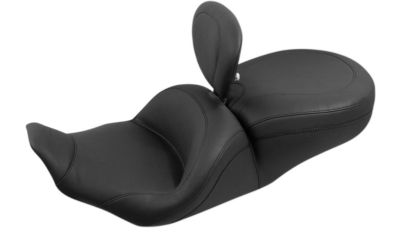 MUSTANG Lowdown Seat with Driver Backrest - Plain - Harley-Davidson FLHR 1997-2007 - 79672 - PartsOutlet.com.au