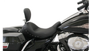 MUSTANG Lowdown Vintage Seat with Driver Backrest - Harley-Davidson FL 2009+ Black Studded 79912 - PartsOutlet.com.au