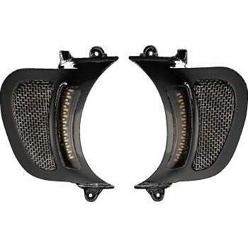 CUSTOM DYNAMICS LED Vent Insert - Amber/White - Black w/ Black Mesh - CD-RG-V-AW2-BB - PartsOutlet.com.au